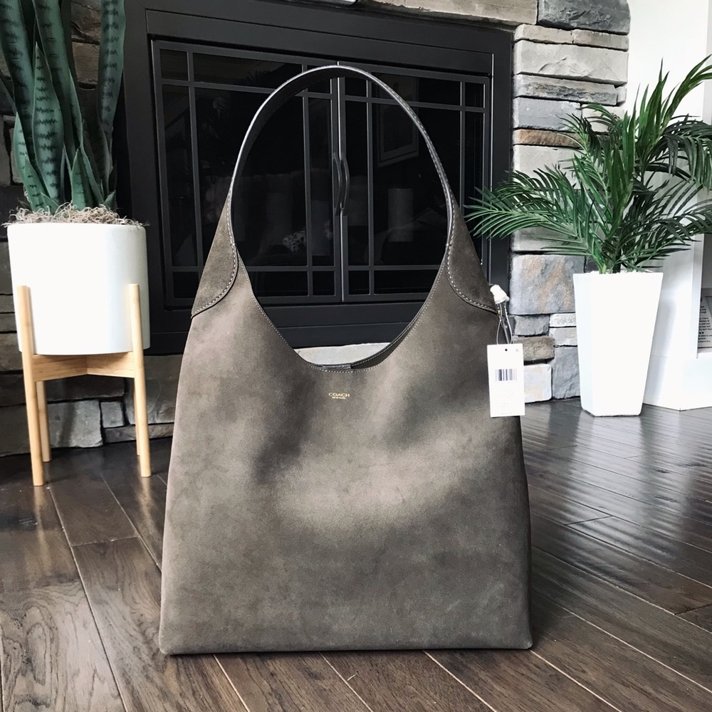 Coach Brooklyn Suede Shoulder Bag 39, Olive Green, NWT